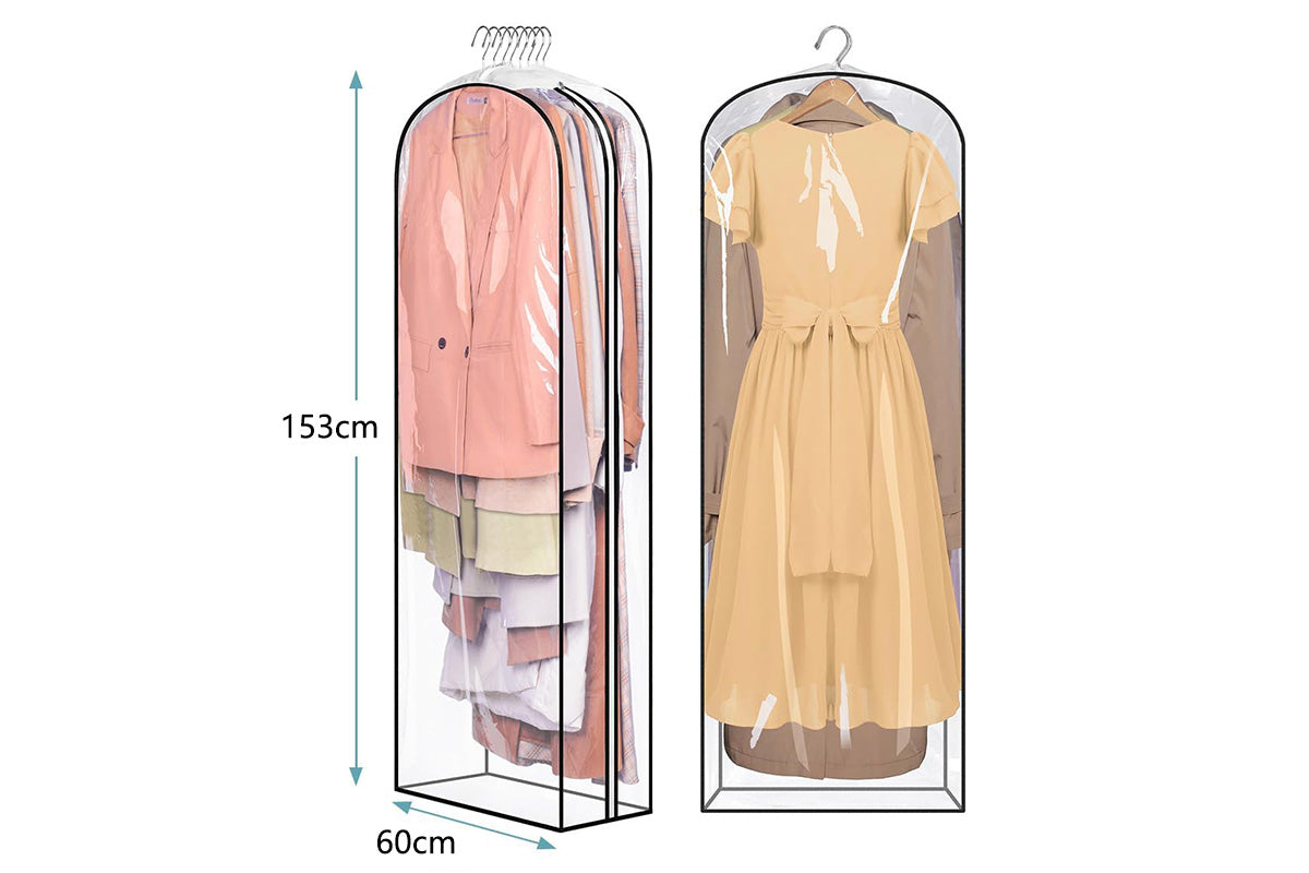 All Clear Garment Bags Hanging Clothes Waterproof for Suit Shirts Coats Dresses