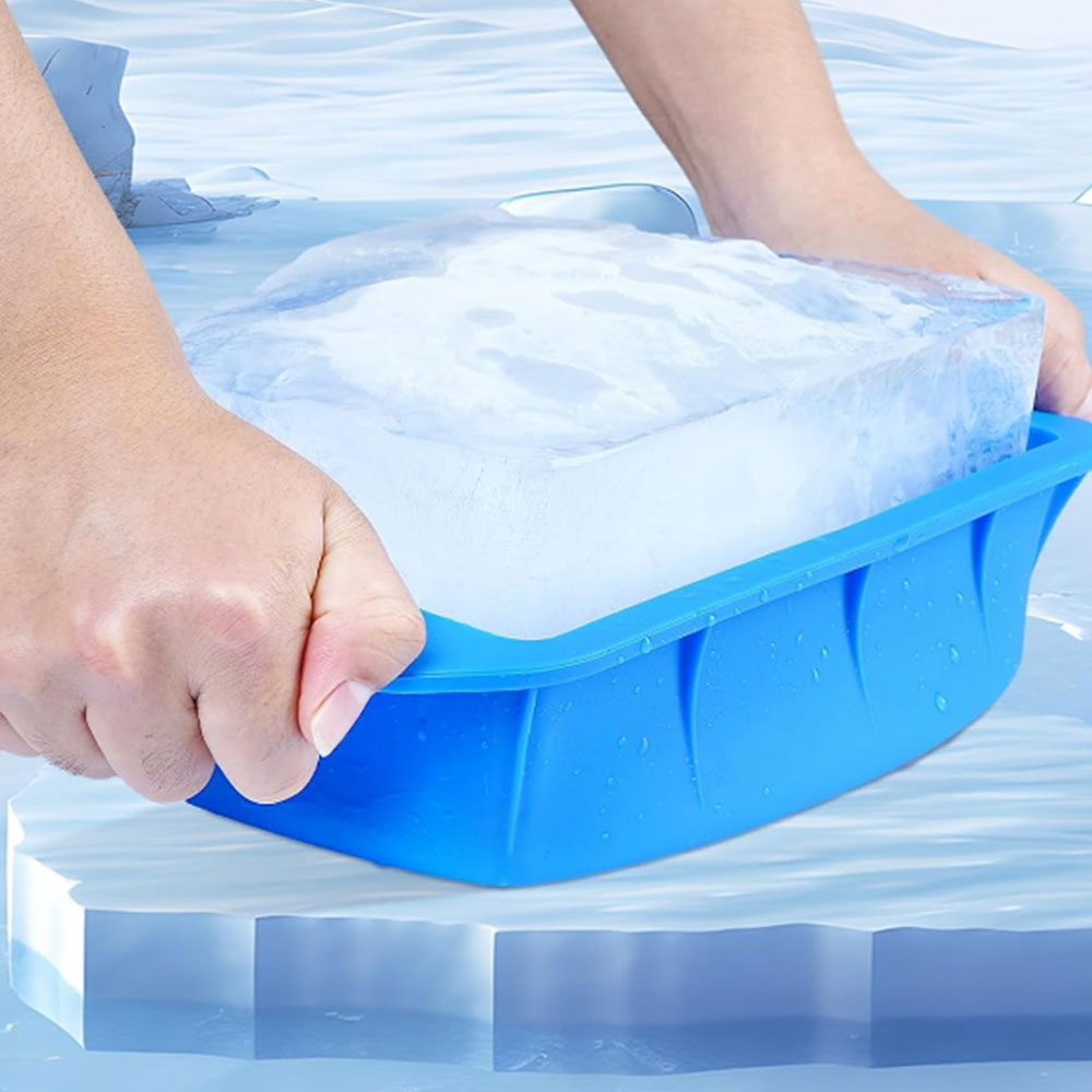4Pcs Ice Bath Ice Block Mold Extra Large Silicone Ice Box Large Ice Grid Mould