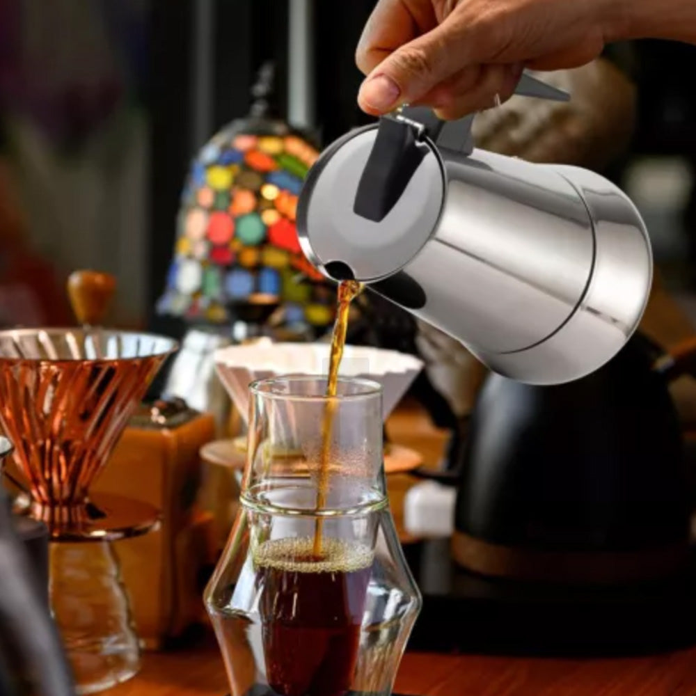 Coffee Maker Moka Percolator Espresso Latte Stainless Steel Pot