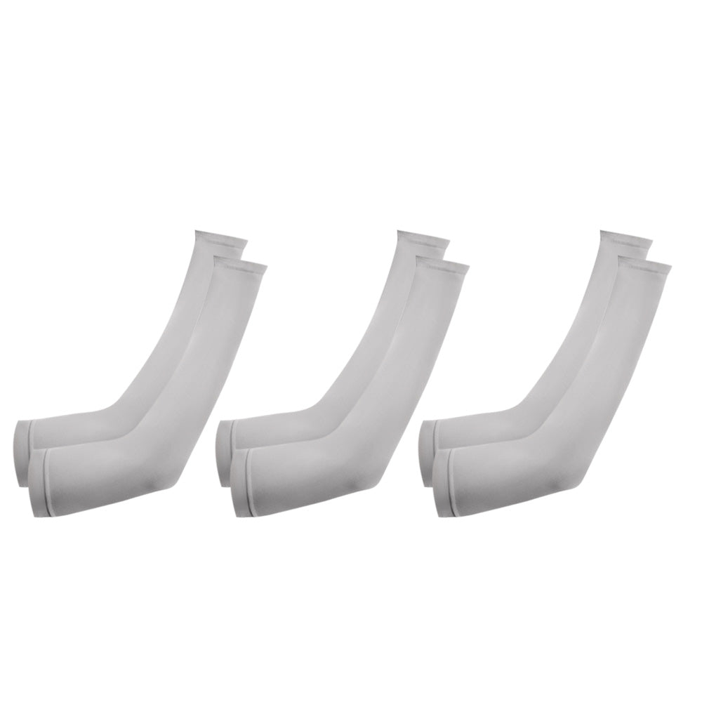 3 Pairs 40cm Straight Nylon Spandex Cooling Arm Sleeves without Thumb Holes