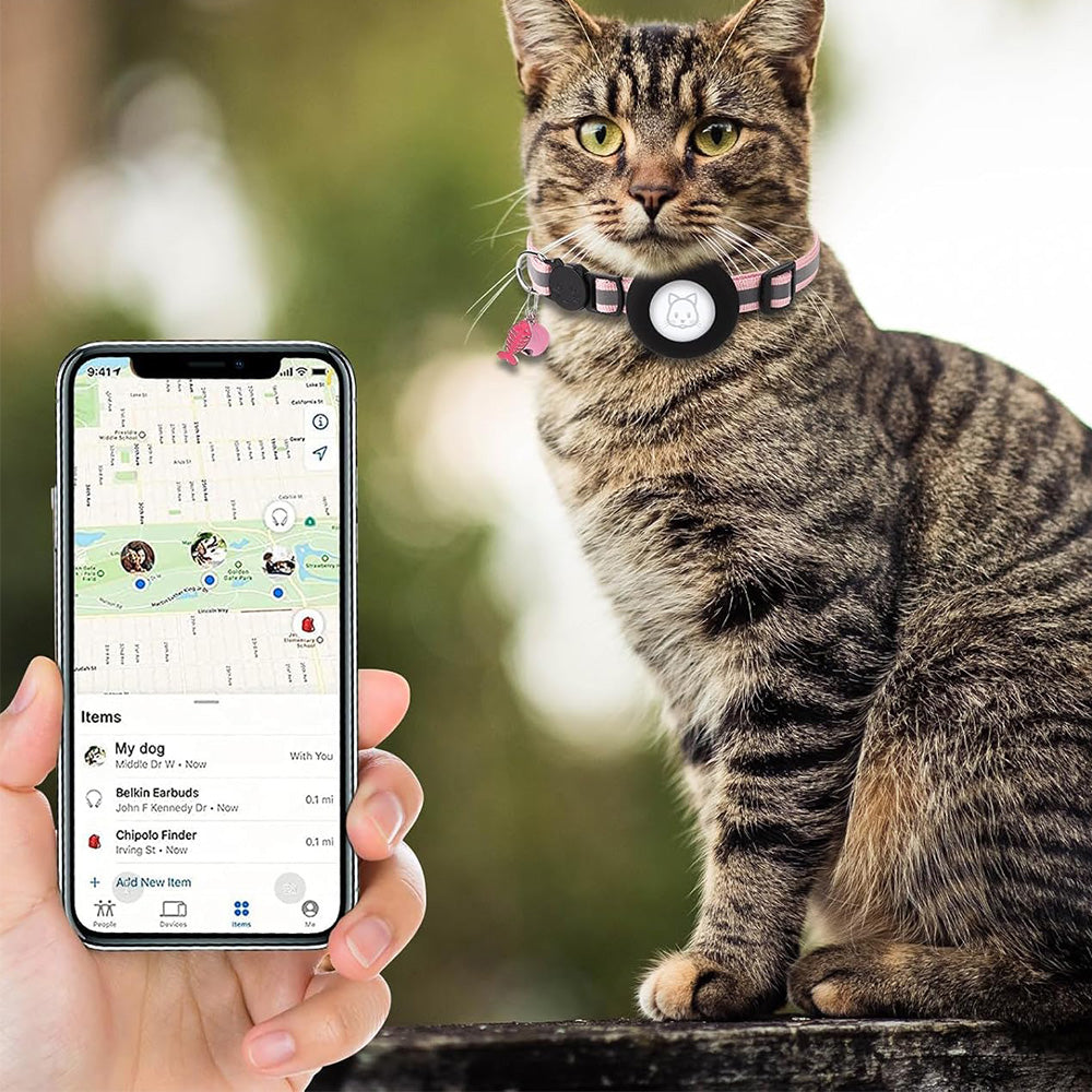 For Tracking Pet Collar Case Compatible with Apple Airtag Adjustable Cat Dog Collar