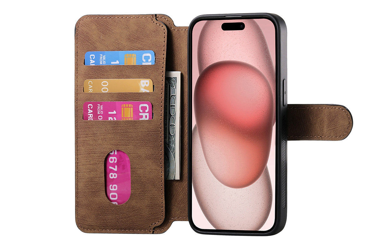 Magnetic Wallet Case for iPhone 17Series RFID Blocking Card Holder Phone Stand