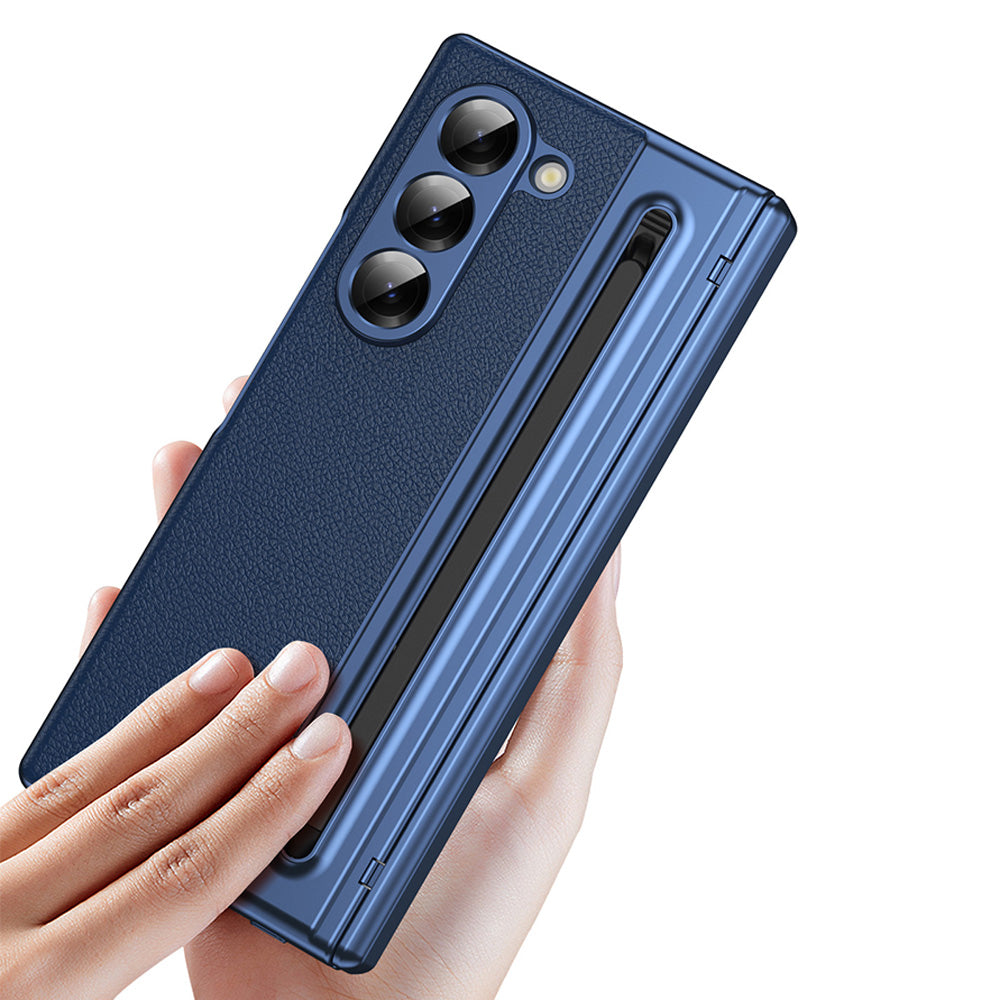 Phone Case for Samsung Z Fold 7 with Pen Holder Full Coverage Hinge Protection
