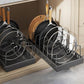 Pots and Pans Organizer Slide Out inside Cabinet Storage for Pot Lid Bakeware