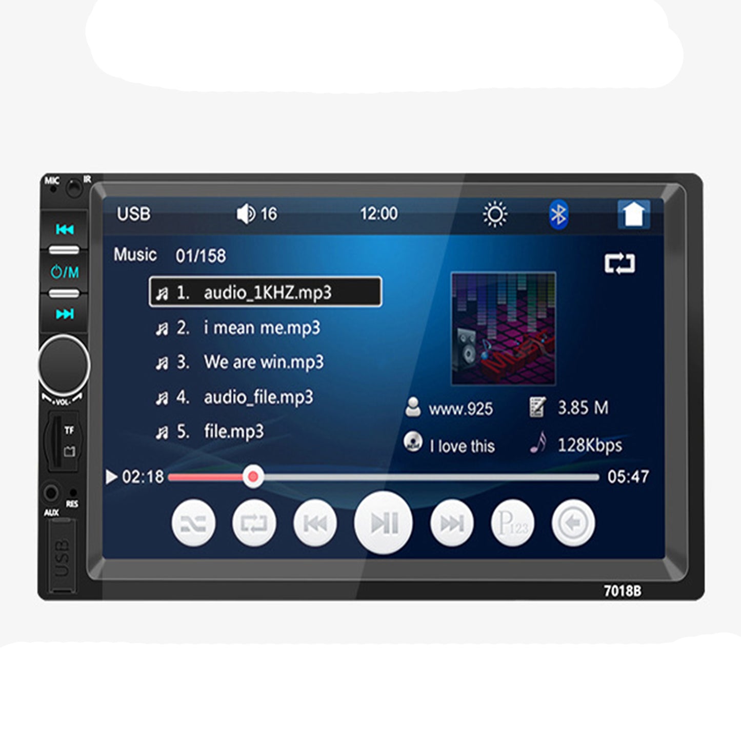 7-inch Touch Screen Bluetooth Double din Car Stereo Radio Compatible with Carplay/Android with Rear View Camera Remote