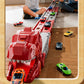 Foldable Dinosaur Truck with Dual Tracks and 6 Small Cars for Home Outdoors
