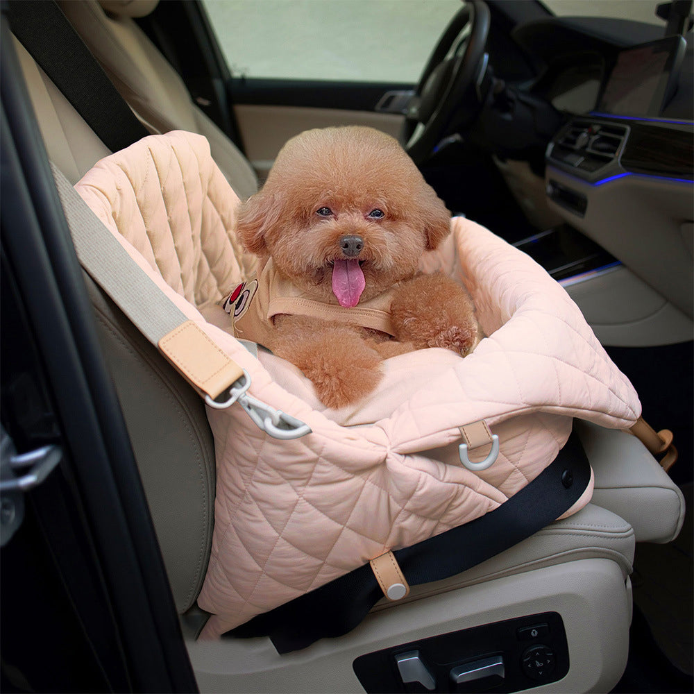 Soft Fluffy Car Seat Booster for Pet Travel Carrier Bed with Long Strap