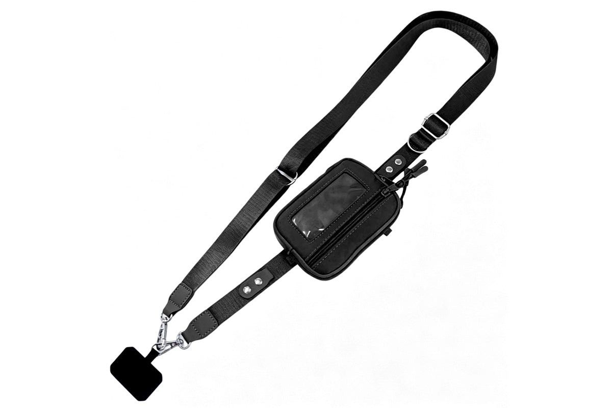 2-in-1 Phone Crossbody Strap Clear Window Card Wallet Pouch Travel Adjustable Shoulder Strap Bag