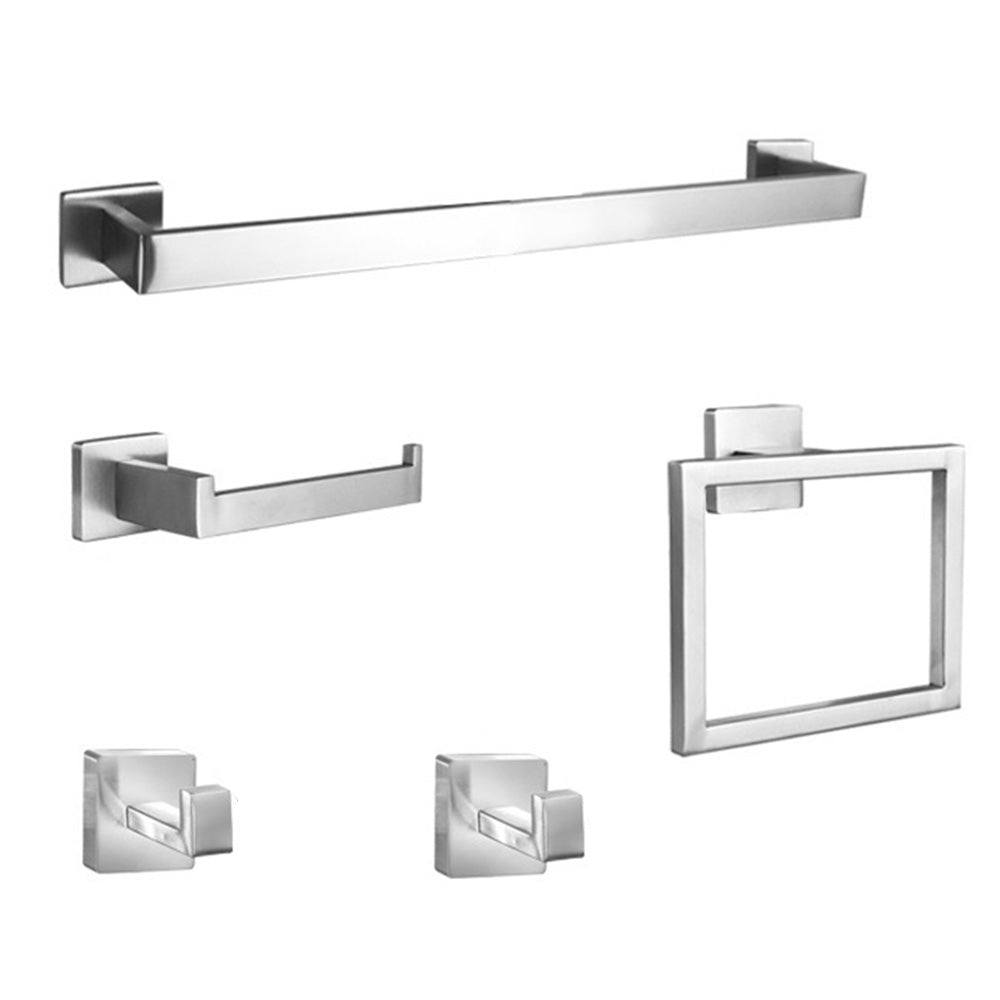 5Pcs Bathroom Towel Bar Set Stainless Steel 40cm Wall Mounted Towel Racks