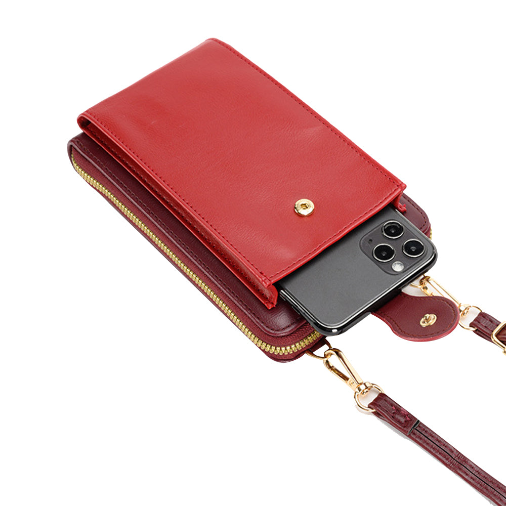 PU Leather Small Crossbody Bag Cell Phone Purse with Belt Buckle