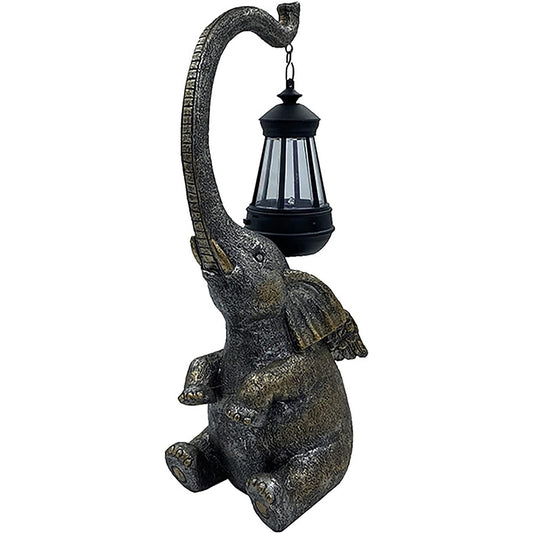 Solar Powered Elephant Statue Lamp Garden LED Lights