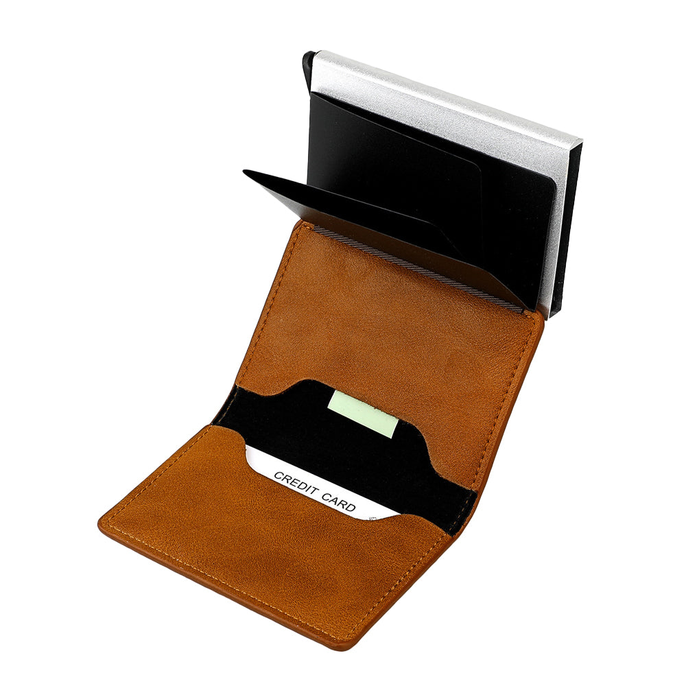 PU Leather Pop-up Card Holder Wallet RFID Blocking Purse