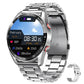 Bluetooth Smart Watch Sleep ECG Monitoring Sport Tracker-with 1 Steel Strap and 1 TPU Strap