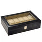 6/10/12 Grids PU Leather Watch Box Organizer Display Case with Lock