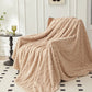 2Pcs Soft Warm Reversible Faux Long Plush Blanket