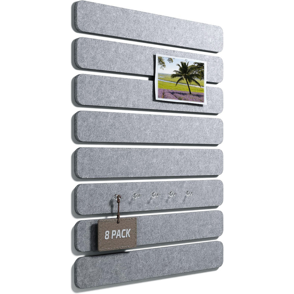 8 Pack Self Adhesive Felt Display Strips with 35 Push Pins for Wall Decor