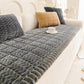 Thick Plush Pet Sofa Cover Non Slip Couch Protector Corduroy Mat-Dark Grey