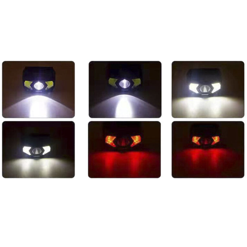Rechargeable LED Headlamp Water-Resistant Motion Sensor Head Torch-Black and blue