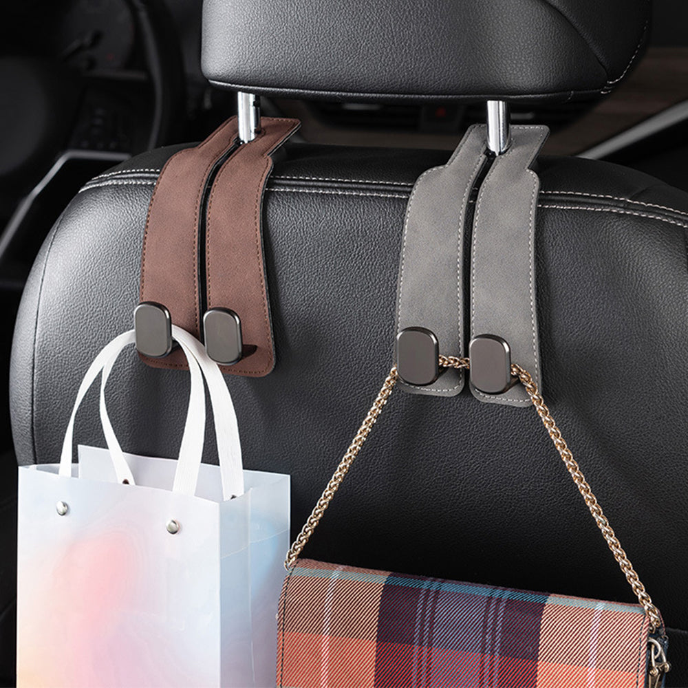 2Pcs Car Back Seat Headrest Storage Hanging Double Hooks