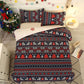 Christmas Pattern Quilt Duvet Doona Cover Set Single Double Queen King Size Bedding Set