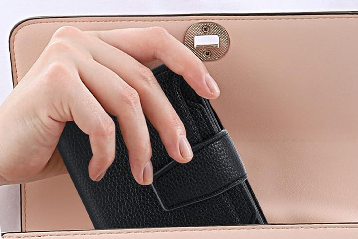 Genuine Leather Women's Wallet Short RFID Blocking Purse with Zipper