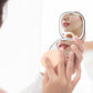 Lighted Travel Makeup Mirror with 1X/10X Magnifying Double Sided Dimmable