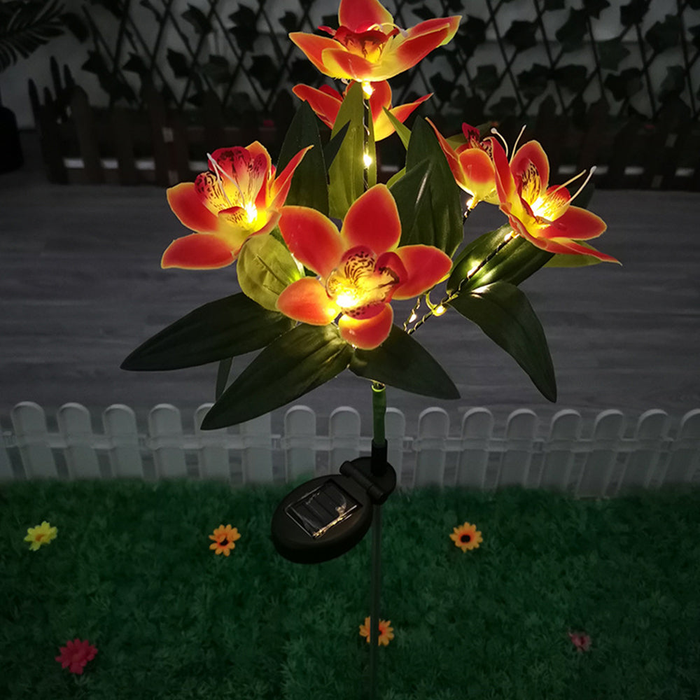 2Pcs 7 Head Solar Orchid Lamp