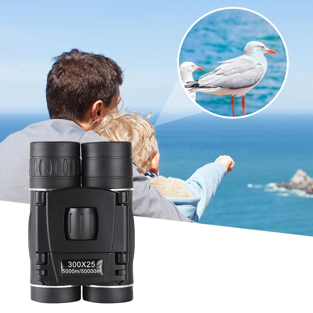 2Pcs 300x25 Folding High Powered Binoculars with Phone Holder