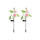 2Pcs Solar Lotus-Flower Light 3-LED Stake Light