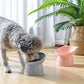 2Pcs Elevated Cat Dog Pet Bowl Feeder-Grey+Pink