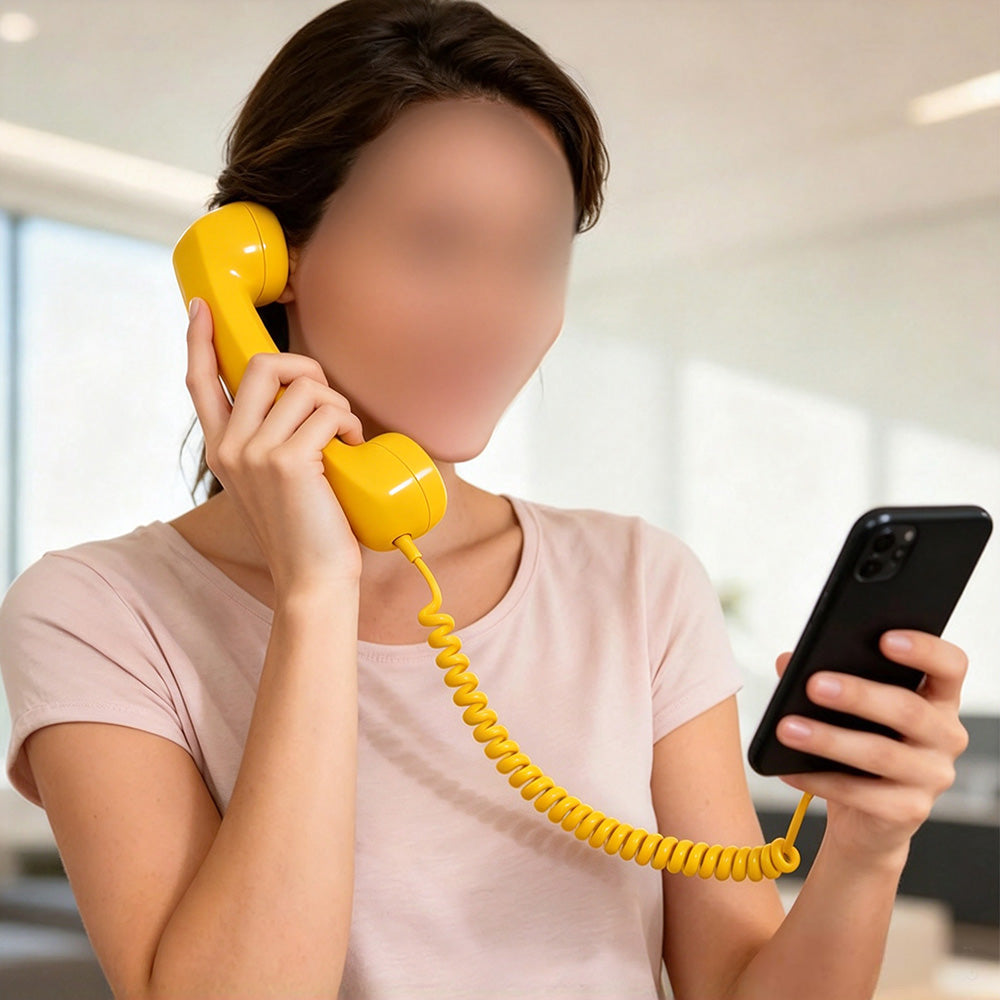 Retro Type C Wired Phone Handset with Microphone for Phones Computers