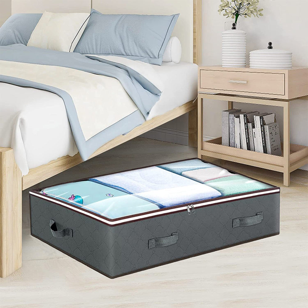 90L Under Bed Quilts and Clothing Storage Bag with Clear Window