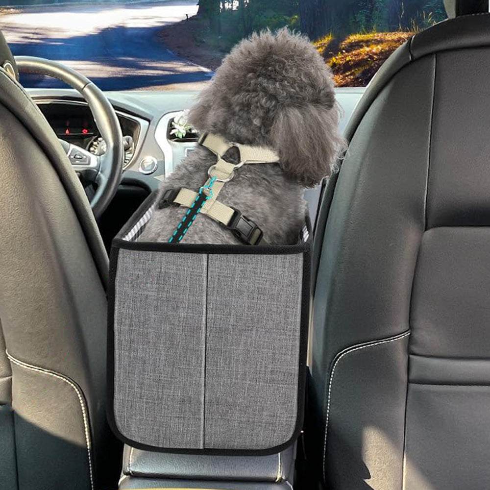 Oxford Fabric Center Console Pet Vehicle Seat Carrier for Small Dogs Cats