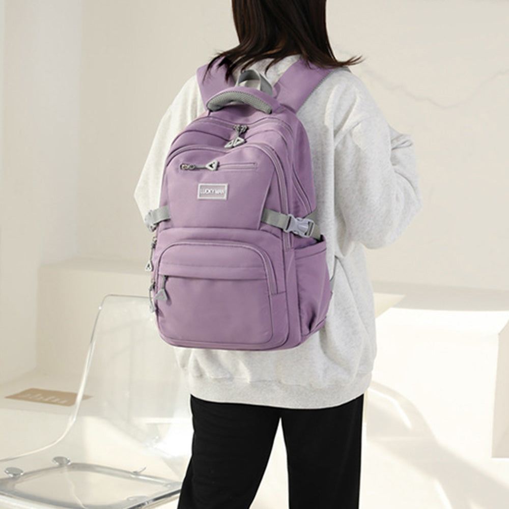 Backpack Solid Teenage Girls School Shoulder Bag Nylon