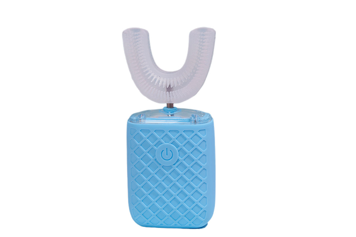 U-Shaped Automatic Electric Toothbrush with Sanitizing Cup-Sky Blue