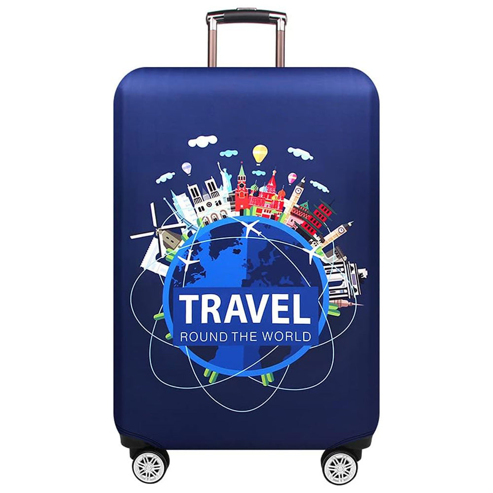 Thicker Luggage Cover Elastic Suitcase Cover Fits 18-21inch Travel Washable Cover-Navy