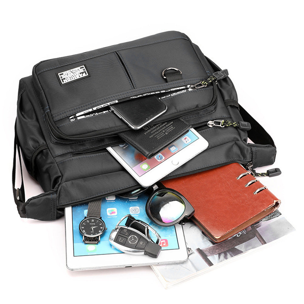 Multi-Pocket Men's Crossbody Shoulder Bag for Outdoor Travel and Commuting