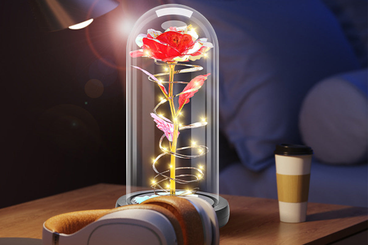 Eternal Rose Night Light in Glass Dome with LED