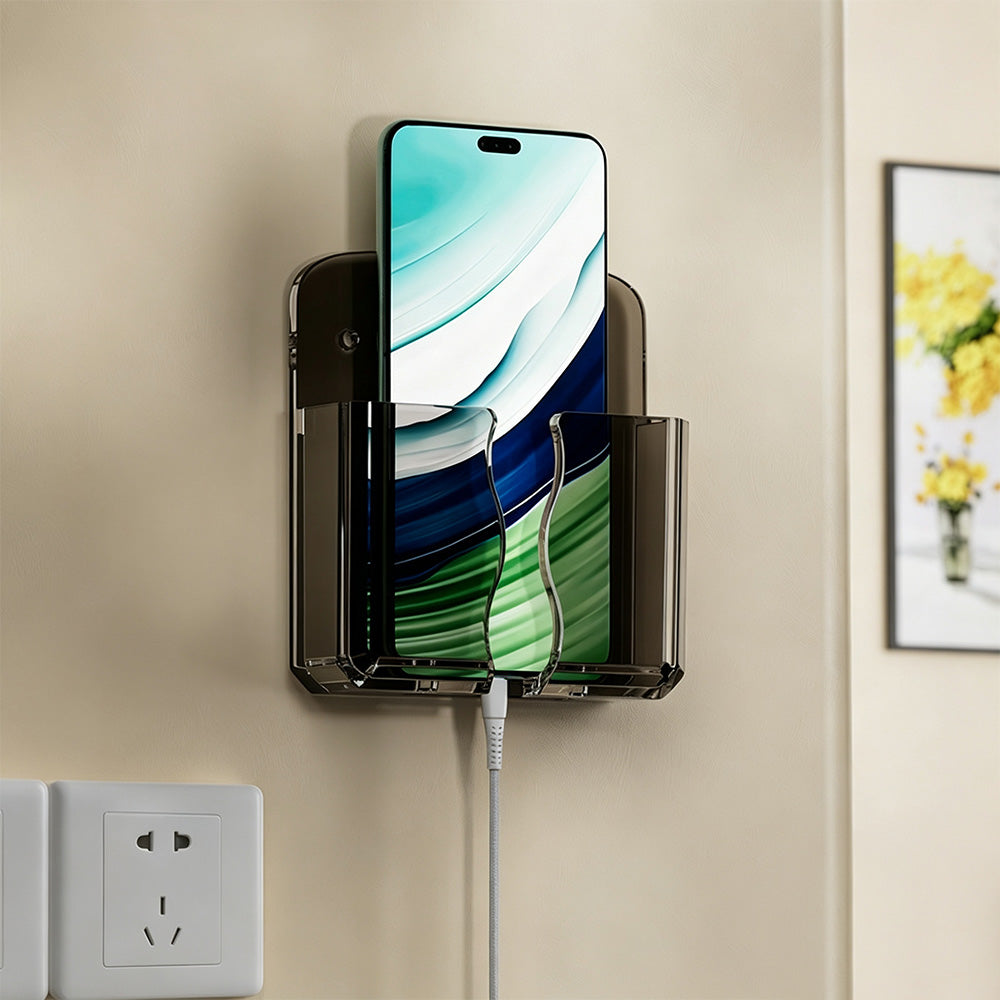 2 PCS Wall Phone Holder No Drill Adhesive Remote Control Organizer for Home Office