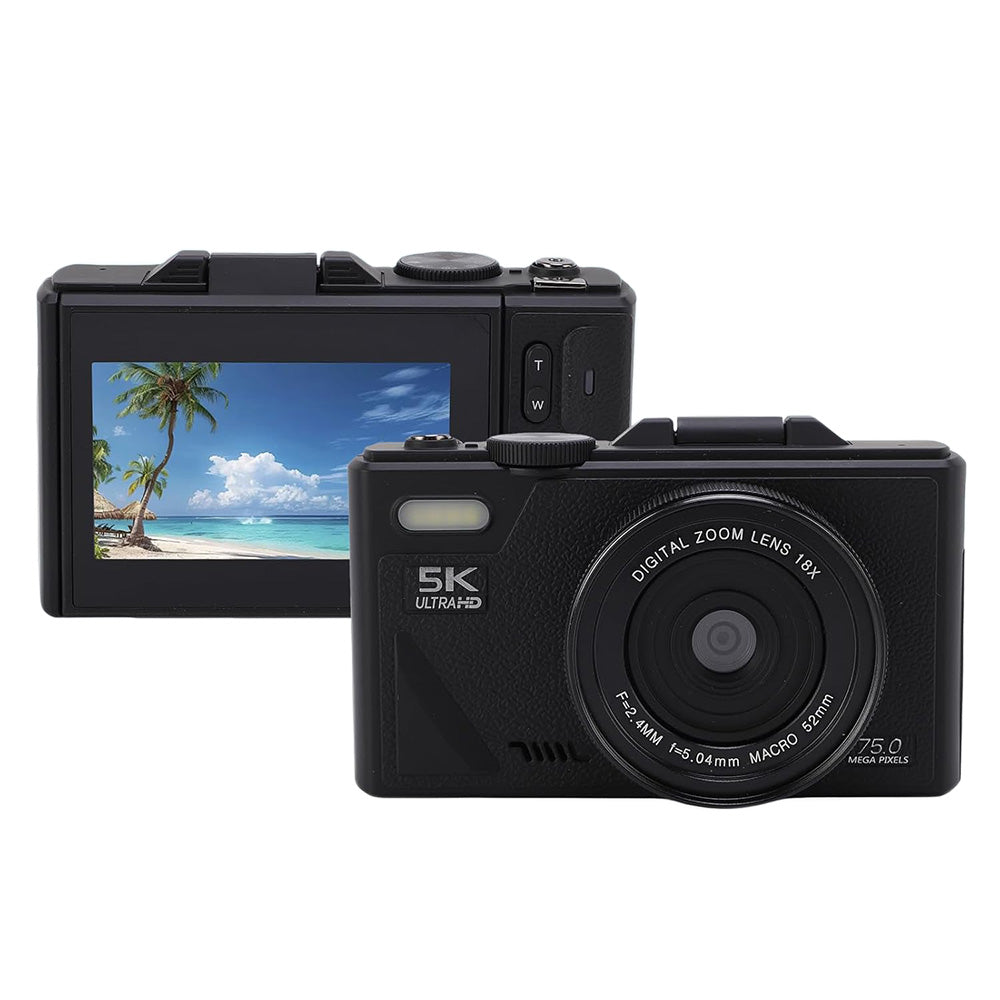 Digital Camera for Photography with 180-degree Flip Screen