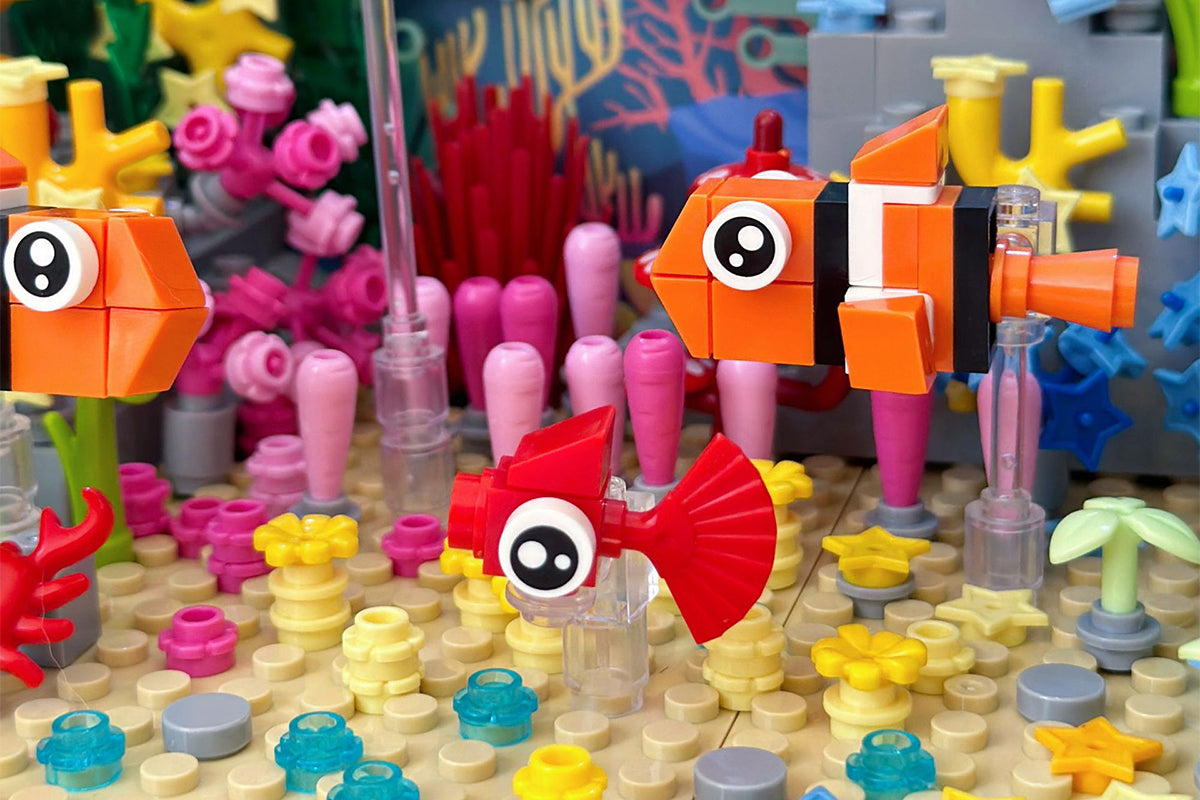 570pcs Lighting Aquarium Building Blocks Fish Tank Building Block Set