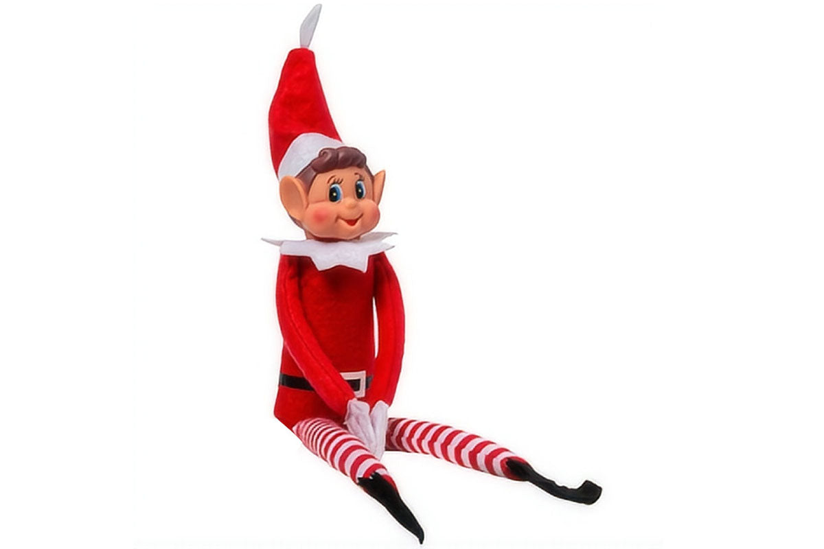 2Pcs Poseable Christmas Elf Fabric Doll Xmas Tabletop Decoration 40cm