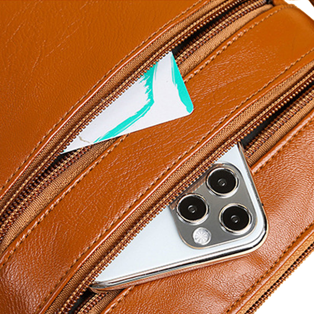 Women's Multi Zipper Mobile Phone Crossbody Bag
