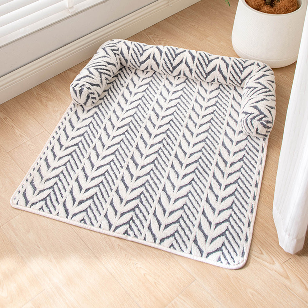 Thick Plush Non Slip Pet Mat for Sofa Chair Window Seat-Grey