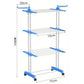 4 Tier Foldable Clothes Drying Rack with Wheels and Storage Hooks