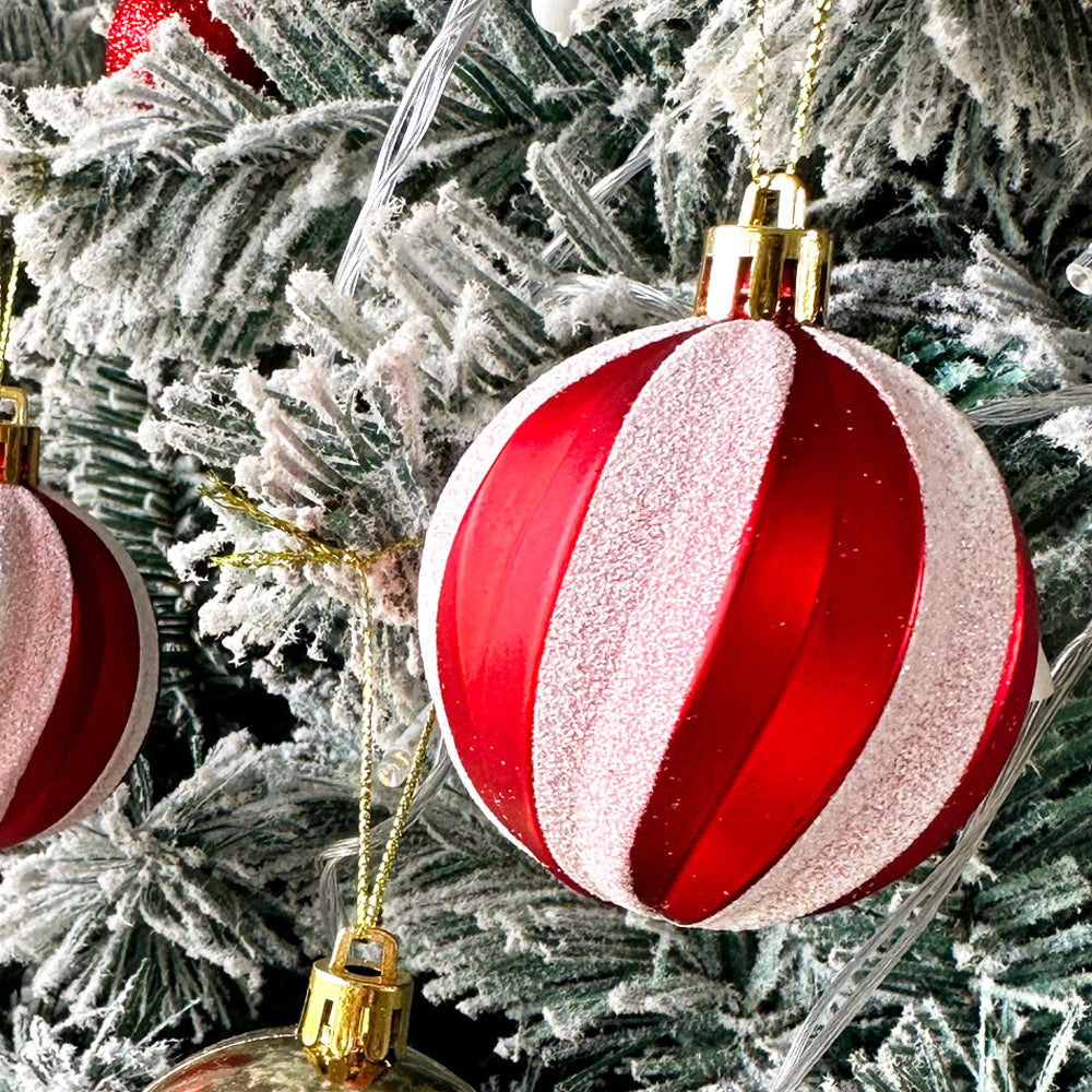 Christmas Ball Ornaments Christmas Tree Decoration-Red and Gold