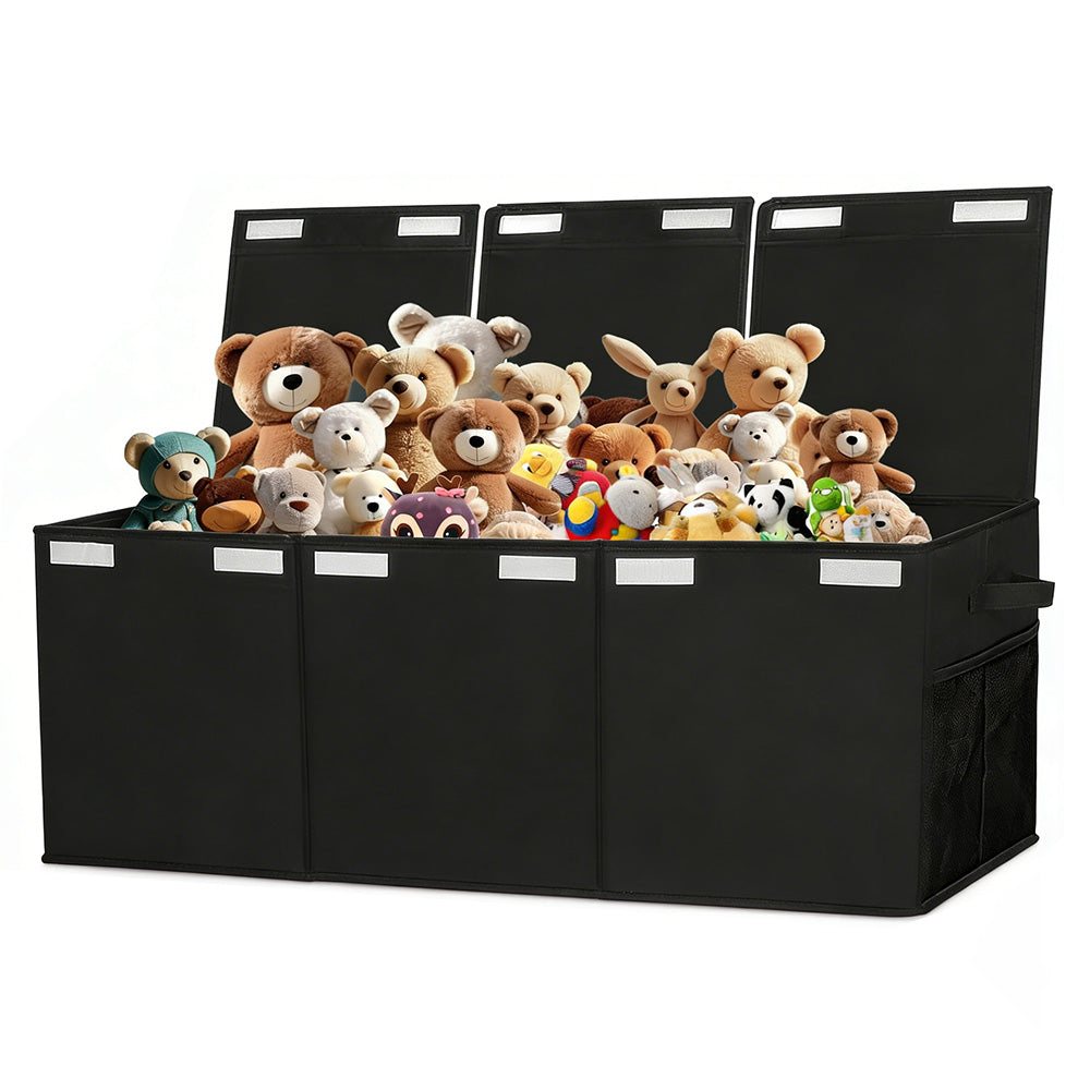 Foldable Toy Storage Organizer Box with Lid and Dividers