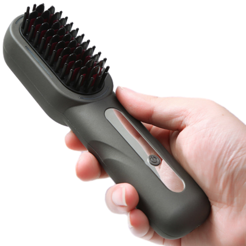 Rechargeable Cordless Hair Straightener Brush with LED Display