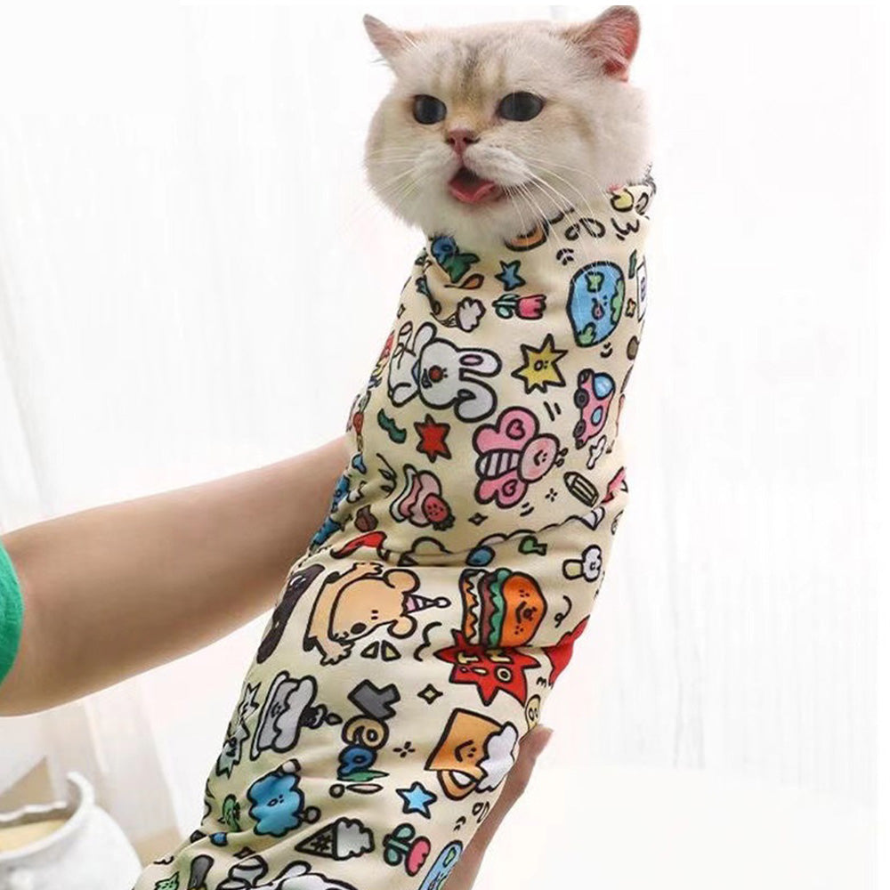 Cat Grooming Wrap For Nail Clipping Scratch Escape Calming Multifunctional Pet Tool