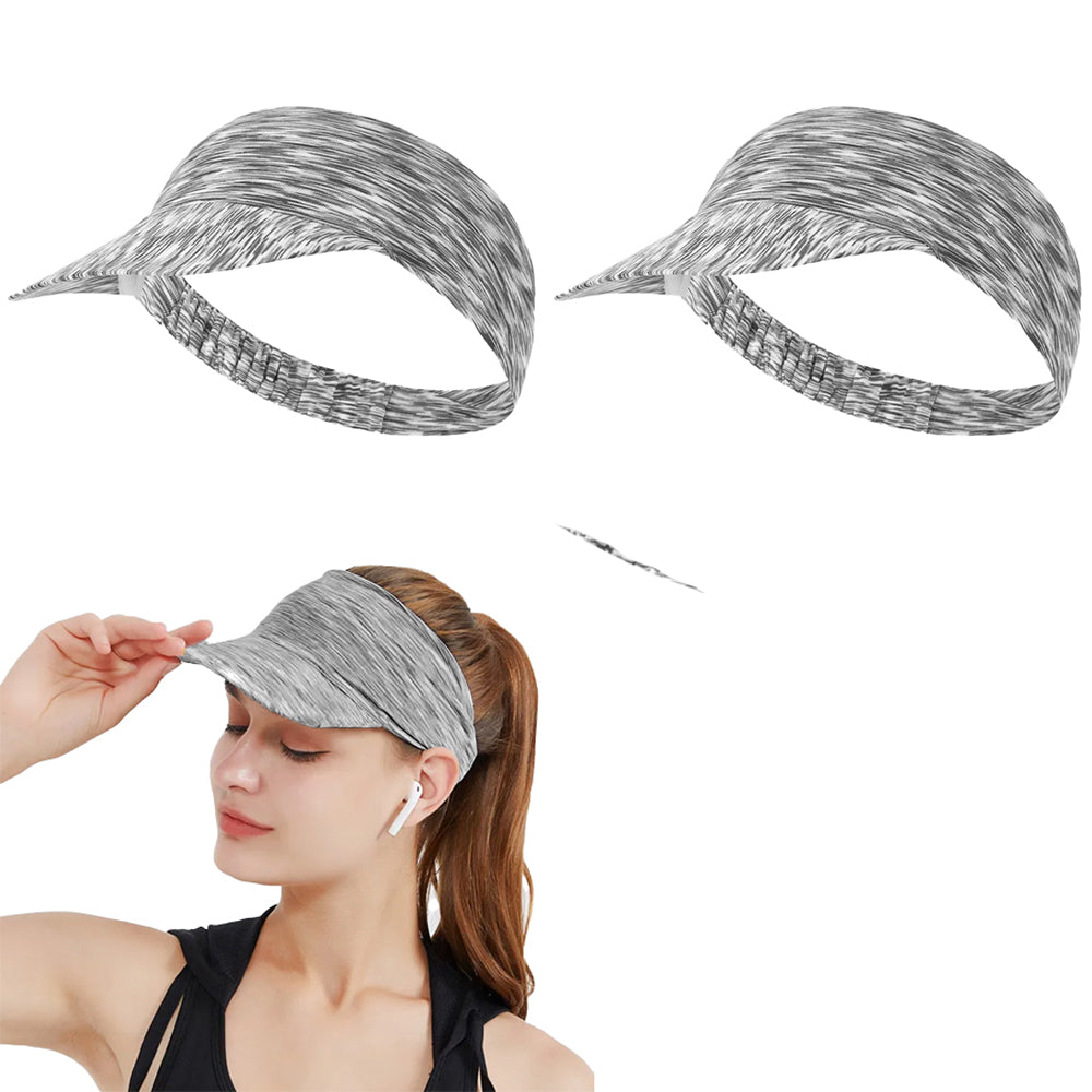2Pcs Elastic Empty Top Sun Visor Sports Beach Caps